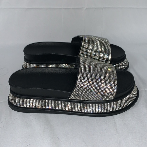 PLATFORM RHINESTONE SLIDES - Picture 4 of 7